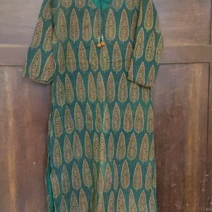 Handblocked Ajrakh Kantha Kurta