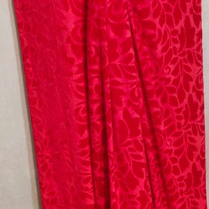 Velvet Shaneel Tomato Red Fabric