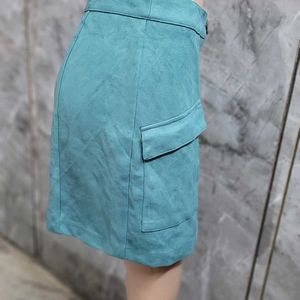 Sea Green Suede Skirt