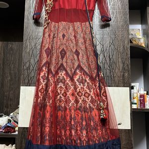 Elegant Maroon Ethnic Gown