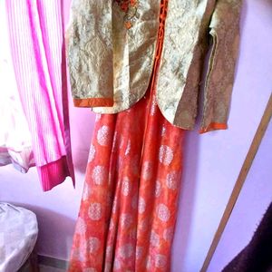 Gown With Ethenic Jacket