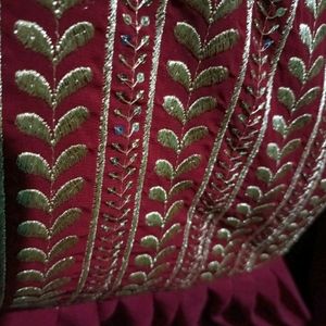 Maroon Anarkali Kurthi Set