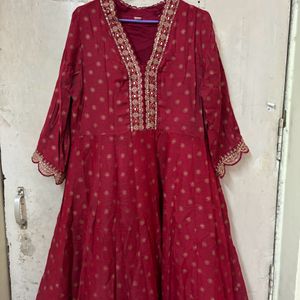 BEAUTIFUL RED MAROON SUIT ANARKALI