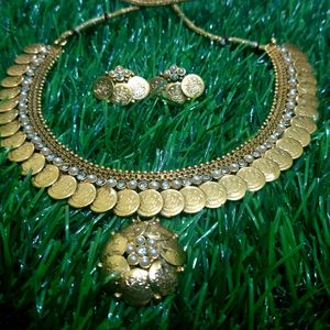 Laxmi Gold Coins Necklace Set