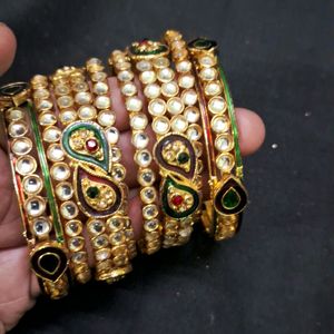 Kundan Bangles Set 2.8 Sz