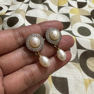 Real Pearl Drop Earrings