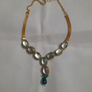 Blue Enamel with Stones and Kundan Dual Necklace