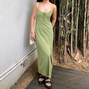 Zara Green Linen Dress