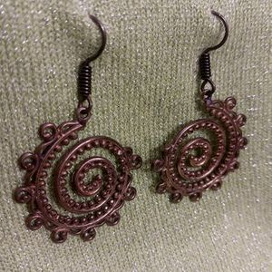 Golden oxidised earrings