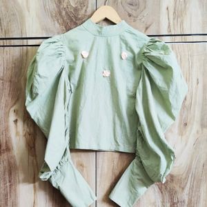 Light Green Cotton Top Size-34-36