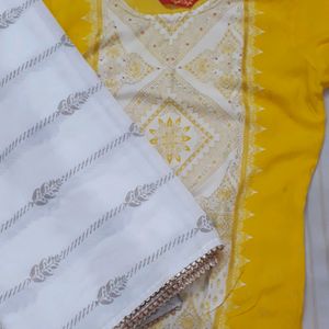 Yellow Kurta Set With Sharara And Dupatta. Best Fo