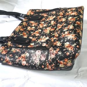 Black Floral Print Handbag 👜 Women Sling Hand Bag