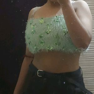 Green Crop Top