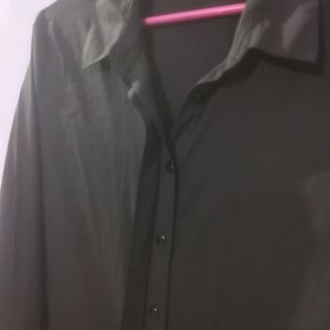 Black Silk Formal Or Causal Shirt