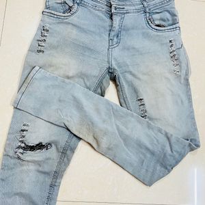Grey Skinny Rugged Jeans
