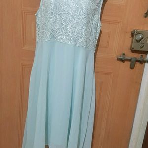 Light Sky Blue Lace and Chiffon Party  Dress.