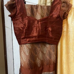 New Pattern Party Wear Saree With Frill Blouse