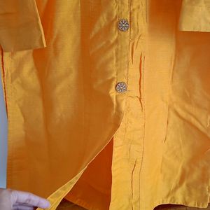 Yellow Silk Kurta Completely New