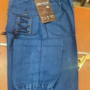 Denim Blue Cargo Pants For Men’s