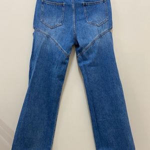 Thigh cut out denim pants