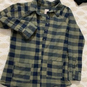 Olive- Navy Blue Checked T-shirts