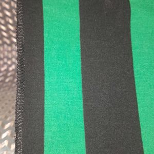 Round Neck black N Green Stripes Top, Sale 85