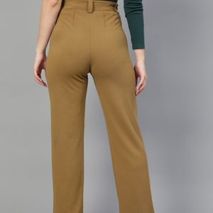 women kotty brown straight pant