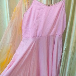 Pink Dupatta Set With Kurta