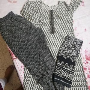 Black Kurti Pant Set