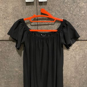 Mango off Shoulder Black Dress