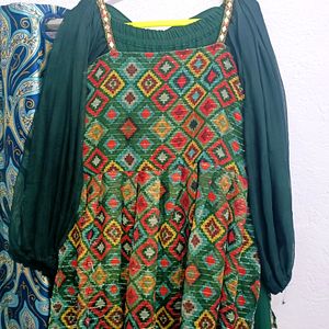 Beautiful Mehndi Green Peplum Dress