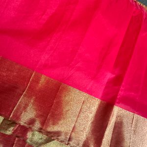 Red Tussar Silk Saree