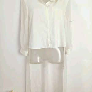 Classy Vera Moda Classic White high Low Shirt