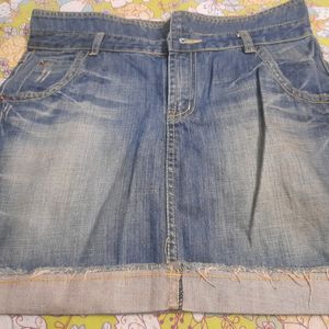 Denim Tied Fiting Skirt