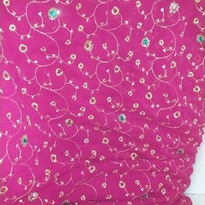 Pink Embroidery Saree