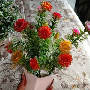 3 Artificial Flower Pots