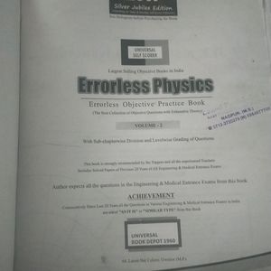 Error Less Physicas  Volume 2 For Jee & Neet