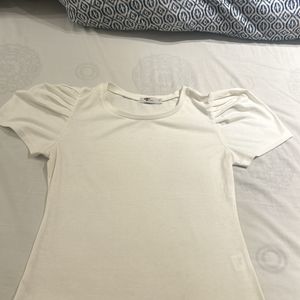 Fixed Price cream T shirt With Lovely Sleeves