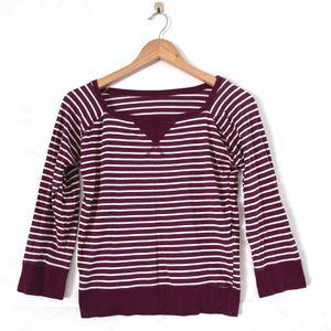 Maroon Striped Ribbed Top (Women)