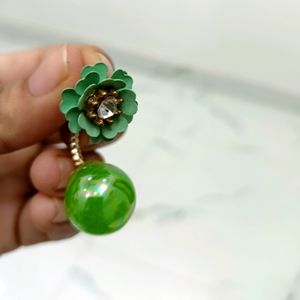 Green Hollywood Style Earrings