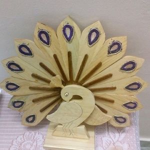 Wooden Peacock Design Showpiece For HomeDecoration
