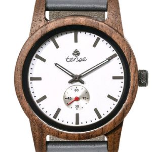 Leather Hampton Tense Wooden Watch