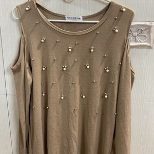 Fancy Nude Partywear Top