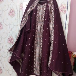 Wine Color Kurta Set