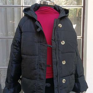 Black Button Puffer