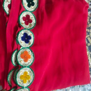 Blood Red Heavy Lace Saree