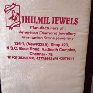 AD American Diamond Necklace With Ring