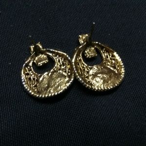 Black and Golden Oxidised Eartops