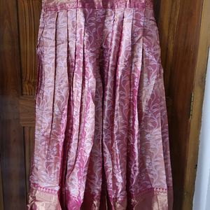 Pink Color Semi-pattu Longfrock