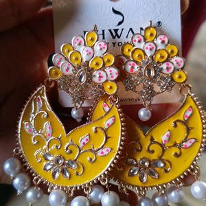 Yellow Chand Earrings